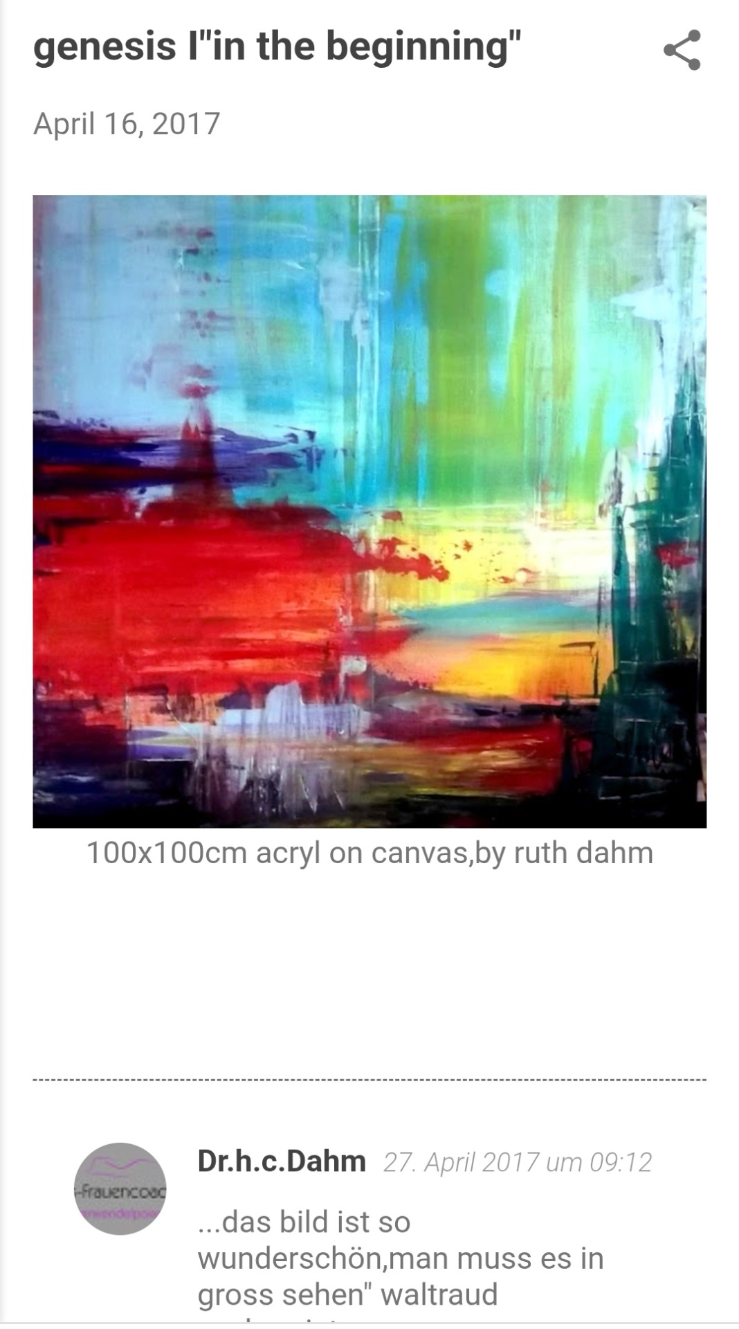 In the beginning 100x100cm 1.890